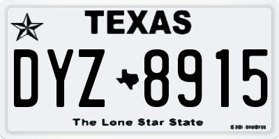 TX license plate DYZ8915