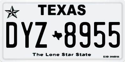 TX license plate DYZ8955