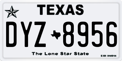 TX license plate DYZ8956
