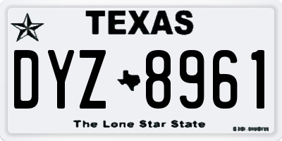 TX license plate DYZ8961