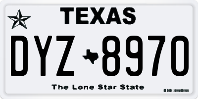 TX license plate DYZ8970