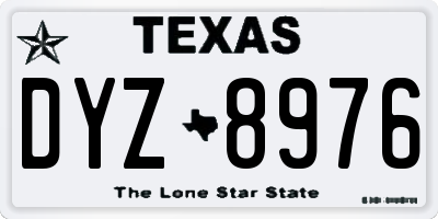 TX license plate DYZ8976