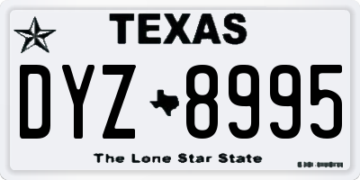 TX license plate DYZ8995