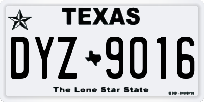 TX license plate DYZ9016