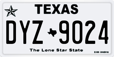 TX license plate DYZ9024