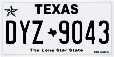 TX license plate DYZ9043