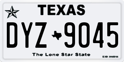 TX license plate DYZ9045