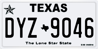 TX license plate DYZ9046
