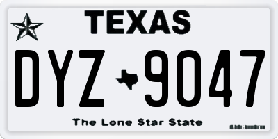 TX license plate DYZ9047