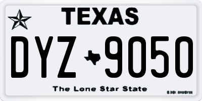 TX license plate DYZ9050