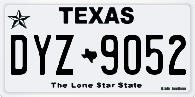 TX license plate DYZ9052