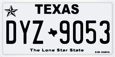 TX license plate DYZ9053