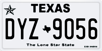 TX license plate DYZ9056