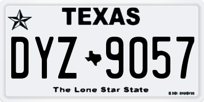TX license plate DYZ9057