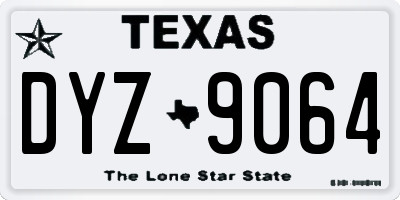 TX license plate DYZ9064