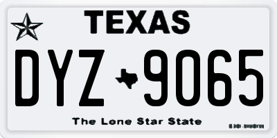 TX license plate DYZ9065