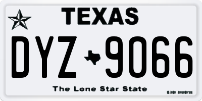 TX license plate DYZ9066