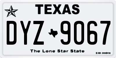 TX license plate DYZ9067