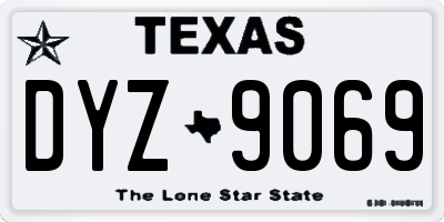 TX license plate DYZ9069