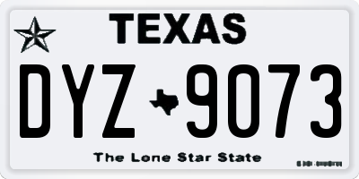 TX license plate DYZ9073