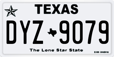TX license plate DYZ9079