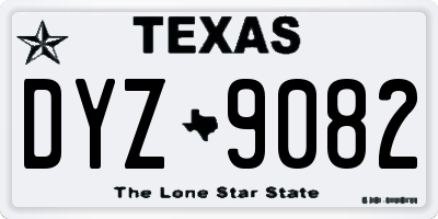 TX license plate DYZ9082