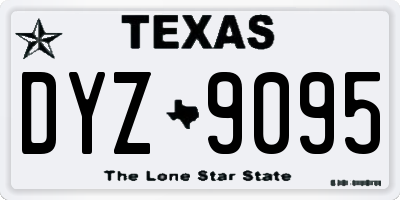 TX license plate DYZ9095