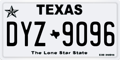 TX license plate DYZ9096