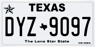 TX license plate DYZ9097