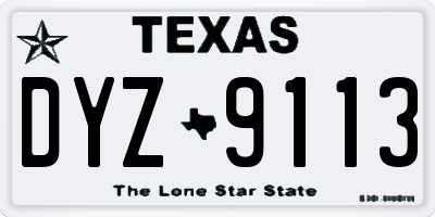 TX license plate DYZ9113