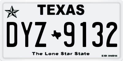 TX license plate DYZ9132