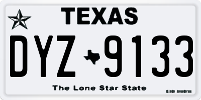 TX license plate DYZ9133