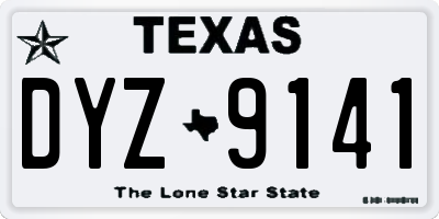 TX license plate DYZ9141