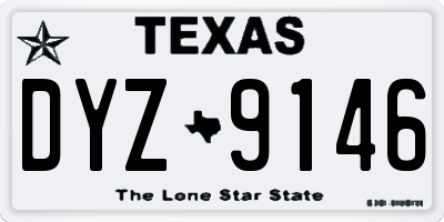 TX license plate DYZ9146