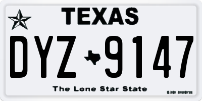 TX license plate DYZ9147