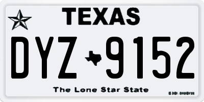 TX license plate DYZ9152