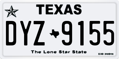 TX license plate DYZ9155