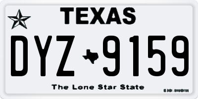 TX license plate DYZ9159