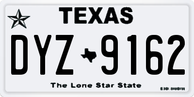 TX license plate DYZ9162