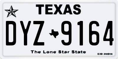 TX license plate DYZ9164