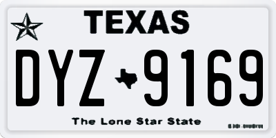 TX license plate DYZ9169