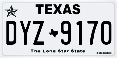 TX license plate DYZ9170