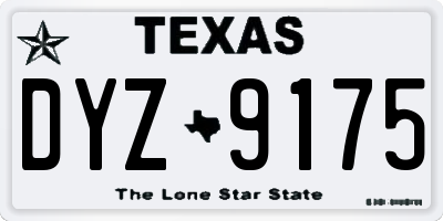 TX license plate DYZ9175