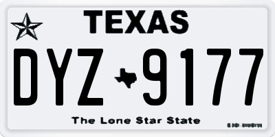 TX license plate DYZ9177