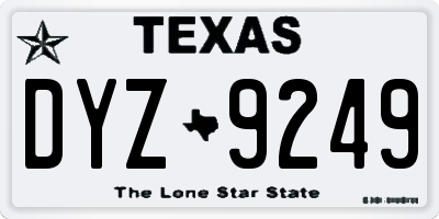TX license plate DYZ9249