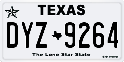 TX license plate DYZ9264