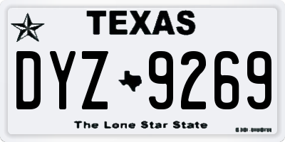 TX license plate DYZ9269