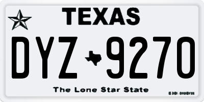 TX license plate DYZ9270