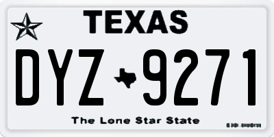TX license plate DYZ9271