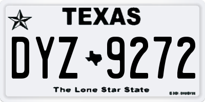 TX license plate DYZ9272